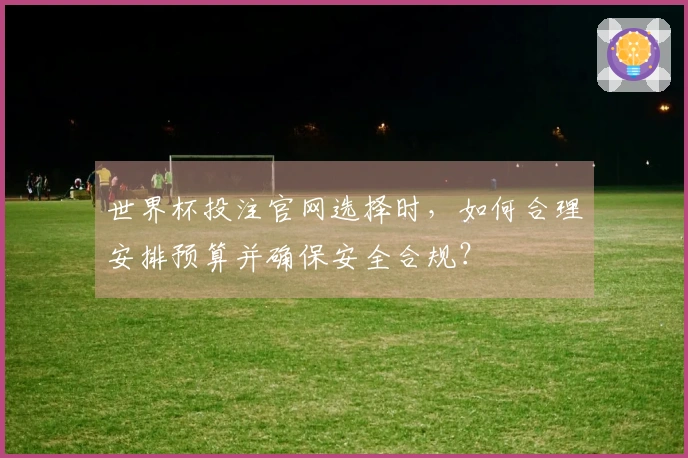 世界杯投注官网选择时，如何合理安排预算并确保安全合规？